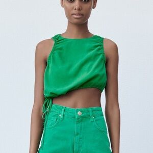Zara asymmetrical sleeveless crop top